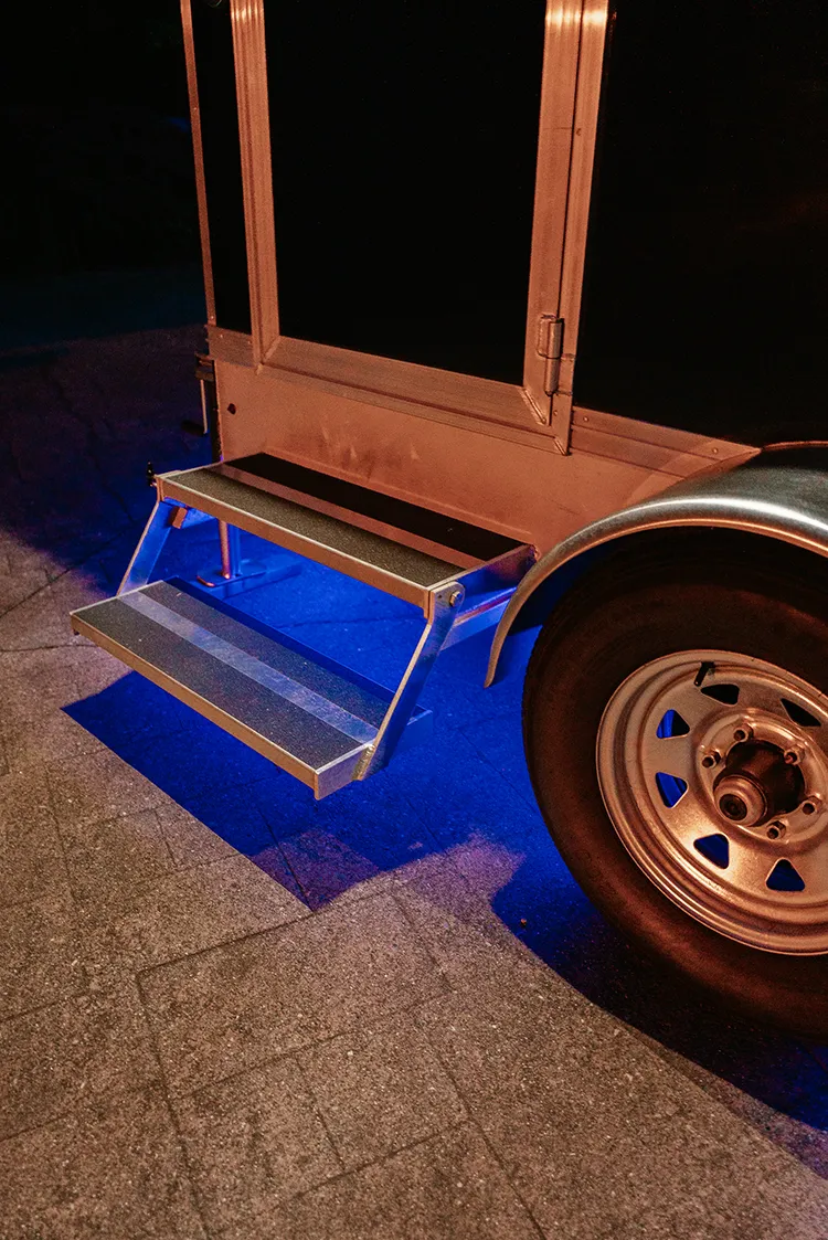 Corporate event restroom trailer
